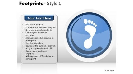 PowerPoint Backgrounds Diagram Footprints Ppt Theme