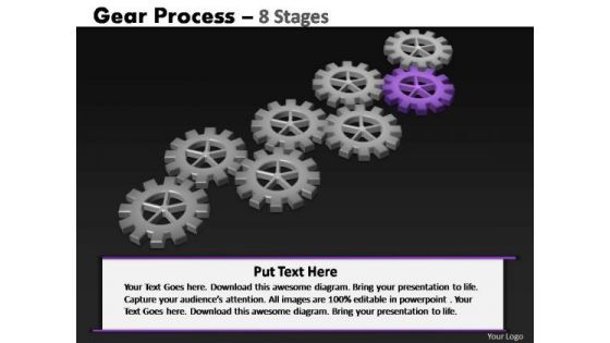 PowerPoint Backgrounds Diagram Gears Process Ppt Template