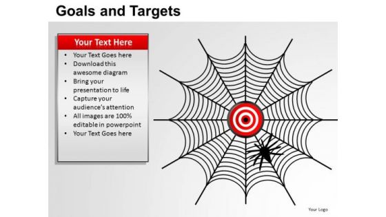 PowerPoint Backgrounds Diagram Goals And Targets Ppt Slide