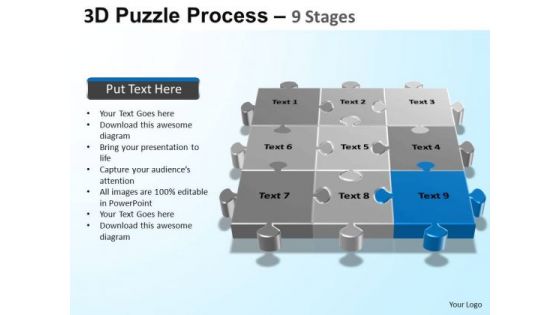 PowerPoint Backgrounds Download Puzzle Process Ppt Template