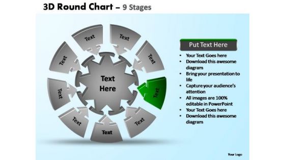 PowerPoint Backgrounds Editable Pie Chart With Arrows Ppt Presentation