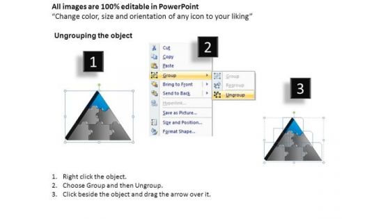 PowerPoint Backgrounds Editable Triangle Puzzle Ppt Template