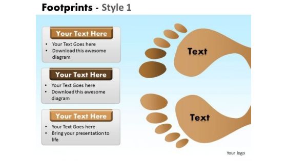 PowerPoint Backgrounds Footprints Company Ppt Presentation