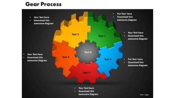 PowerPoint Backgrounds Gear Diagram Ppt Template