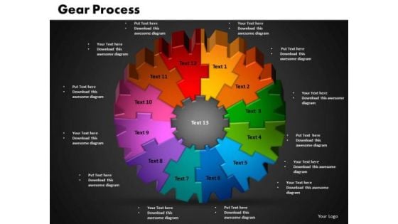 PowerPoint Backgrounds Gear Process Ppt Templates