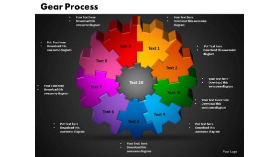 PowerPoint Backgrounds Gear Success Ppt Presentation