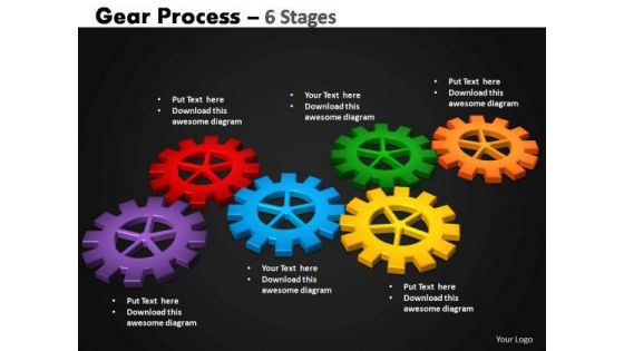 PowerPoint Backgrounds Graphic Gears Process Ppt Slide