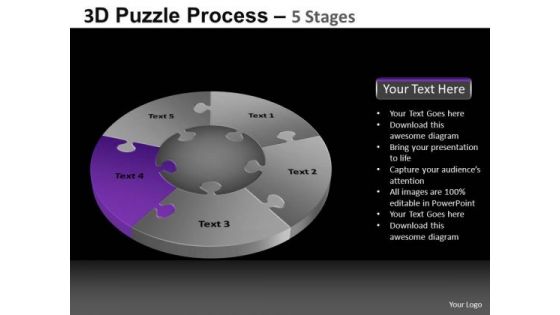 PowerPoint Backgrounds Growth Pie Chart Puzzle Process Ppt Design