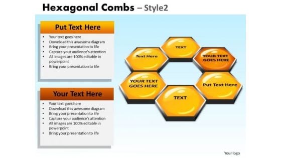 PowerPoint Backgrounds Hexagon Diagram Hexagonal Combs Ppt Templates
