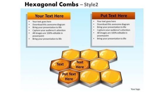 PowerPoint Backgrounds Hexagonal Combs Diagram Ppt Presentation