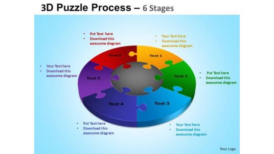 PowerPoint Backgrounds Image Jigsaw Pie Chart Ppt Themes