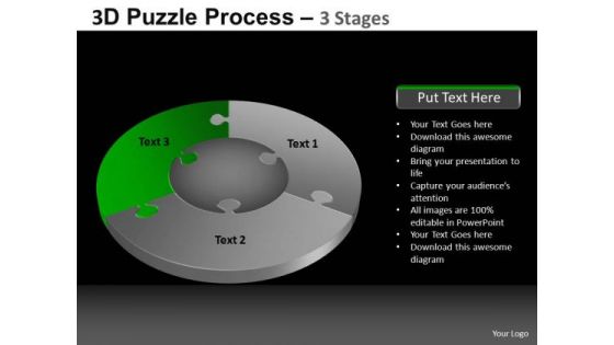 PowerPoint Backgrounds Image Pie Chart Puzzle Process Ppt Template