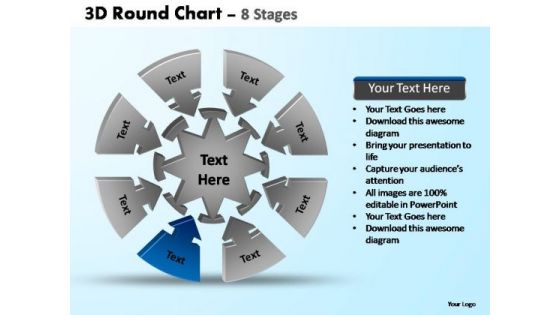 PowerPoint Backgrounds Image Pie Chart With Arrows Ppt Template
