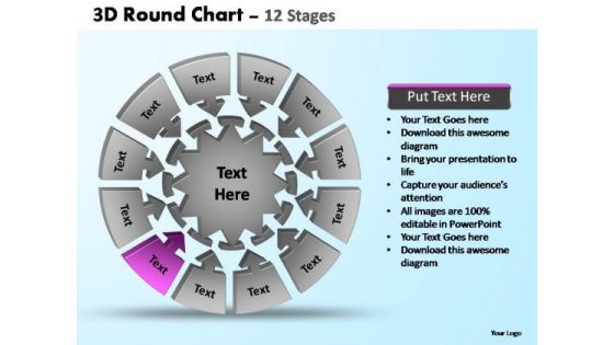 PowerPoint Backgrounds Image Pie Chart With Arrows Ppt Themes