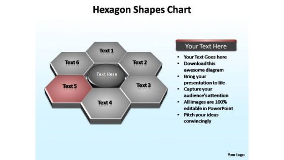 PowerPoint Backgrounds Leadership Hexagon Shapes Ppt Template