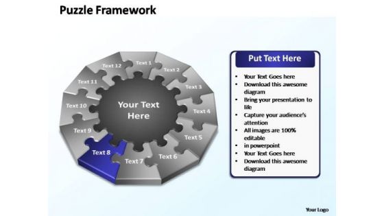 PowerPoint Backgrounds Leadership Puzzle Framework Ppt Templates