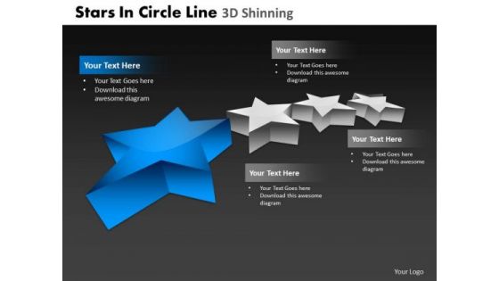 PowerPoint Backgrounds Leadership Stars In Circle Ppt Process