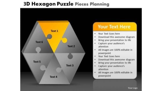 PowerPoint Backgrounds Marketing Hexagon Puzzle Ppt Themes