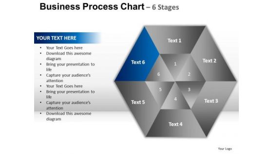 PowerPoint Backgrounds Process Hexagon Pie Chart Ppt Slide