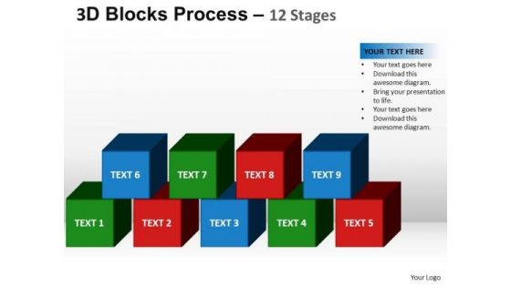 PowerPoint Backgrounds Strategy Blocks Process Ppt Slide