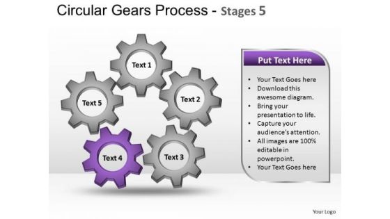PowerPoint Backgrounds Strategy Circular Gears Ppt Process
