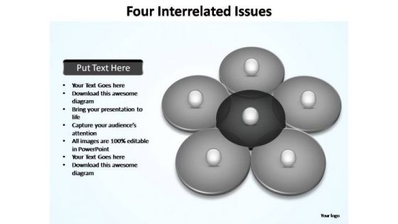 PowerPoint Backgrounds Strategy Four Interrelated Ppt Template