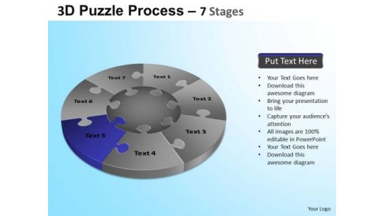 PowerPoint Backgrounds Strategy Jigsaw Pie Chart Ppt Design