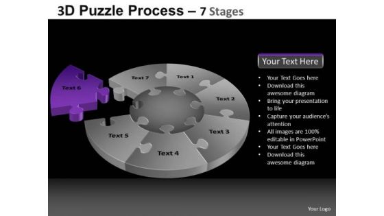 PowerPoint Backgrounds Success Pie Chart Puzzle Process Ppt Layout