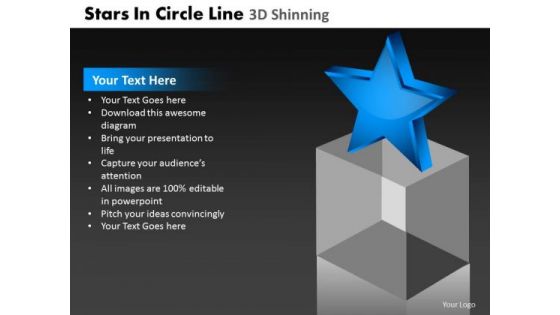 PowerPoint Backgrounds Success Stars In Circle Ppt Template