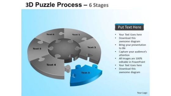 PowerPoint Backgrounds Teamwork Jigsaw Pie Chart Ppt Theme