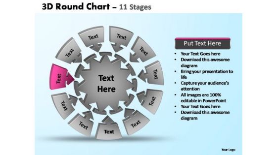 PowerPoint Backgrounds Teamwork Pie Chart With Arrows Ppt Template