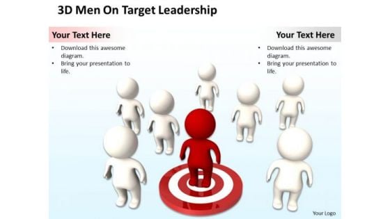 PowerPoint Business 3d Men On Target Leadership Templates Ppt Backgrounds For Slides