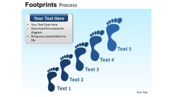 PowerPoint Business Growth Footprints Process Ppt Themes