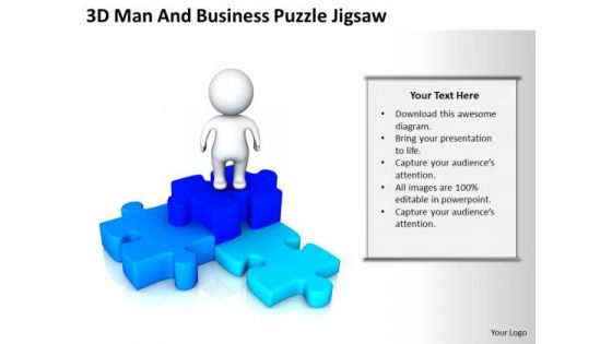 PowerPoint Business Man And New Presentation Puzzle Jigsaw Slides