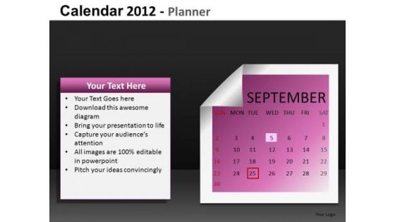 PowerPoint Calendar September 2012