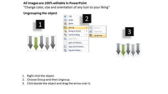 PowerPoint Circular Arrows 5 Stages Parallel Staggered Process Templates Slide02