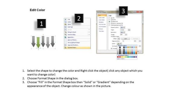 PowerPoint Circular Arrows 5 Stages Parallel Staggered Process Templates Slide03