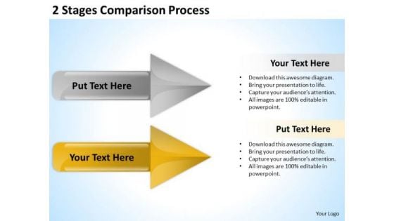 PowerPoint Circular Arrows Comparison Process Templates Backgrounds For Slides