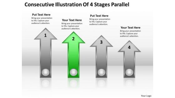 PowerPoint Circular Arrows Consecutive Illustration Of 4 Stages Parallel Ppt Templates