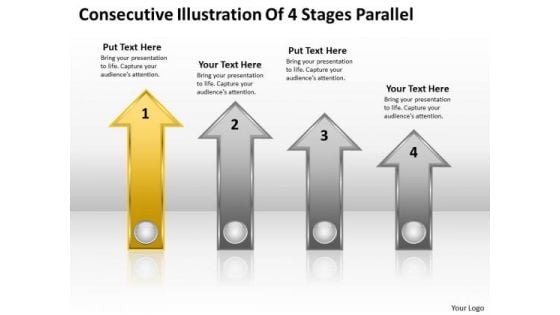 PowerPoint Circular Arrows Consecutive Illustration Of 4 Stages Parallel Templates