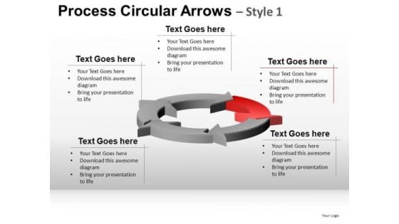 PowerPoint Circular Process Arrows 5 Stages Cycle Diagram Ppt Slides