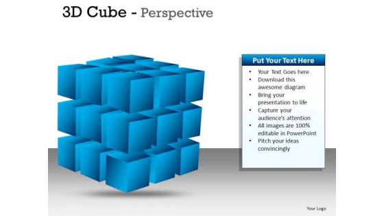 PowerPoint Clipart Graphic Editable Colors 3d Cube