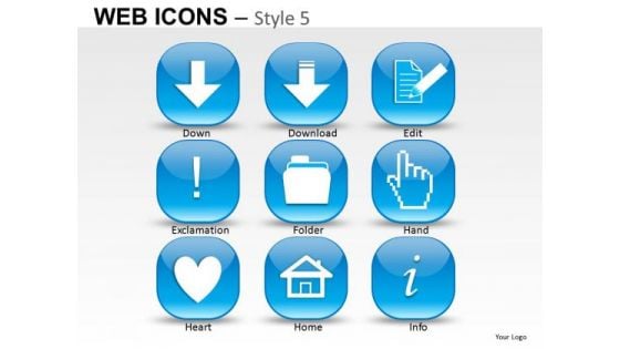 PowerPoint Clipart Graphics Showing Home Folder Heart Etc