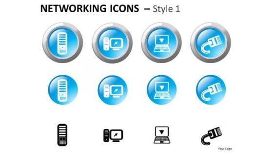 PowerPoint Clipart Showing Computer Networking Icons PowerPoint Slide Graphics