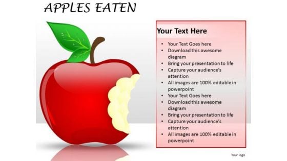 PowerPoint Clipart Showing Eaten Apple PowerPoint Slides Graphics