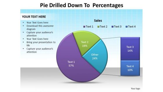 PowerPoint Data Driven Graphic Pie Drilled Down Ppt Theme