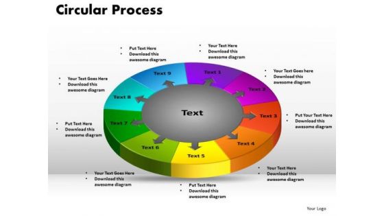 PowerPoint Design Arrows Circular Process Company Ppt Template