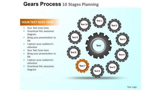 PowerPoint Design Business Gears Process Ppt Template