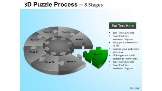 PowerPoint Design Business Success Puzzle Segment Pie Chart Ppt Slide