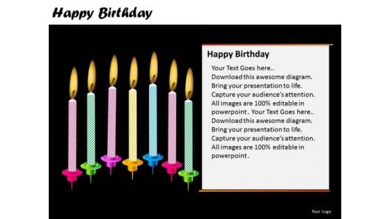 PowerPoint Design Candles Happy Birthday Ppt Templates